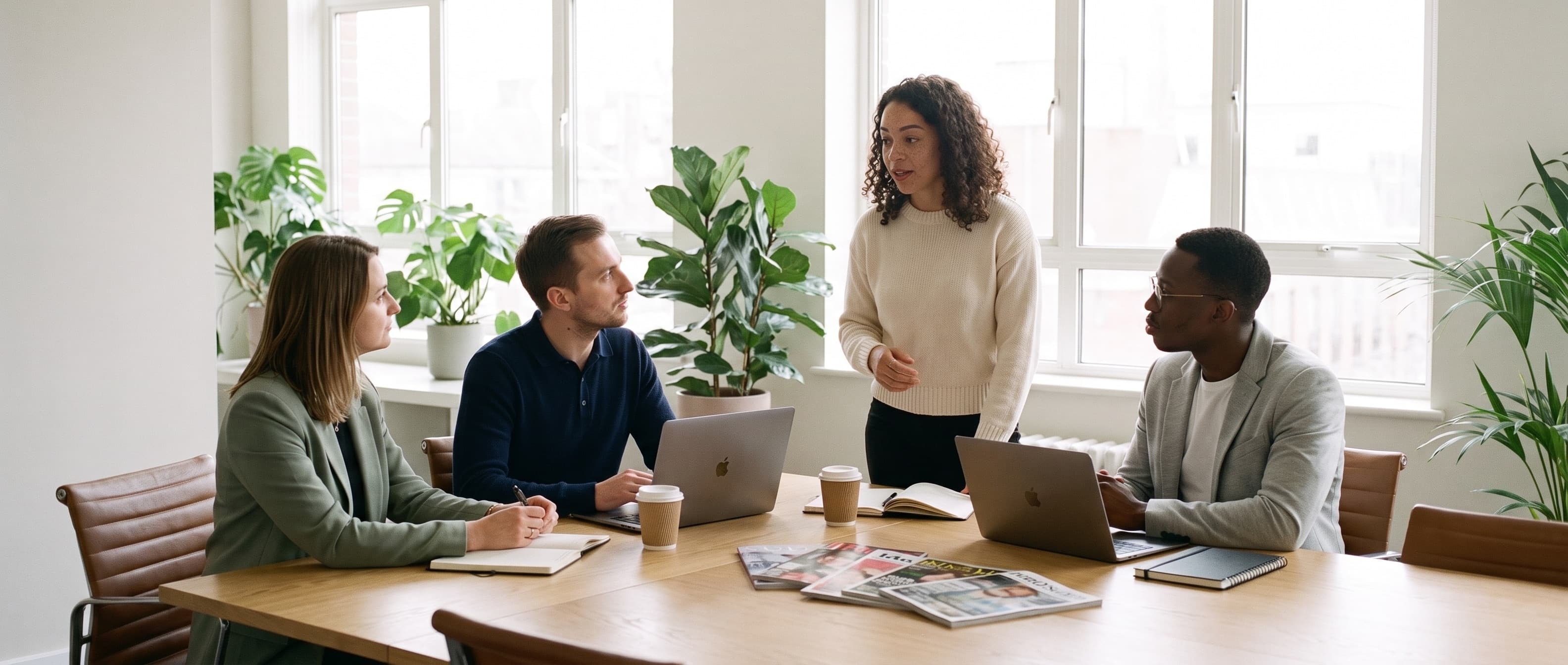 The Klispy team in a meeting around a large table